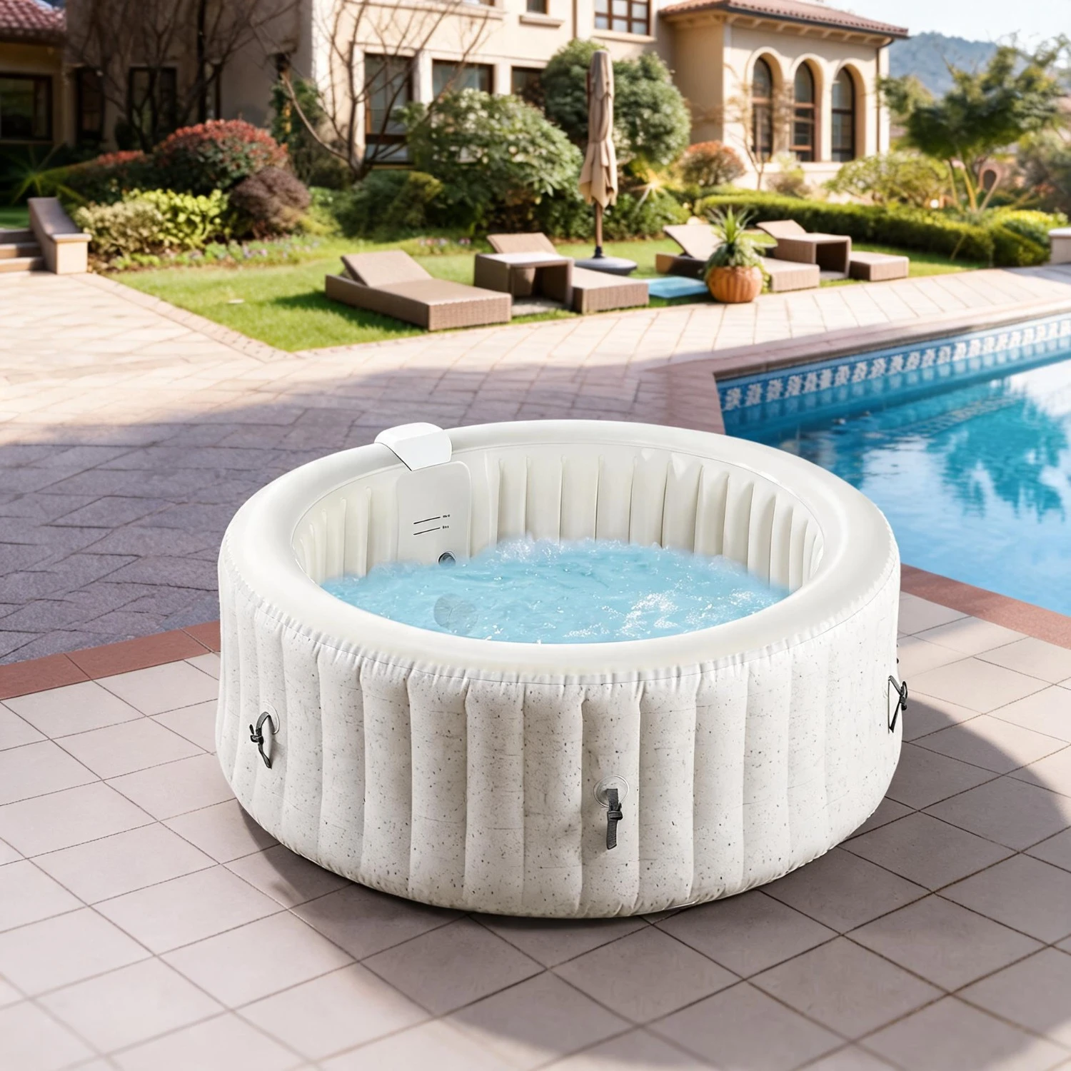 Customisation2 Person Inflatable PVC Portable Hot Tub Spa with Whirlpool for Indoor/Outdoor Use