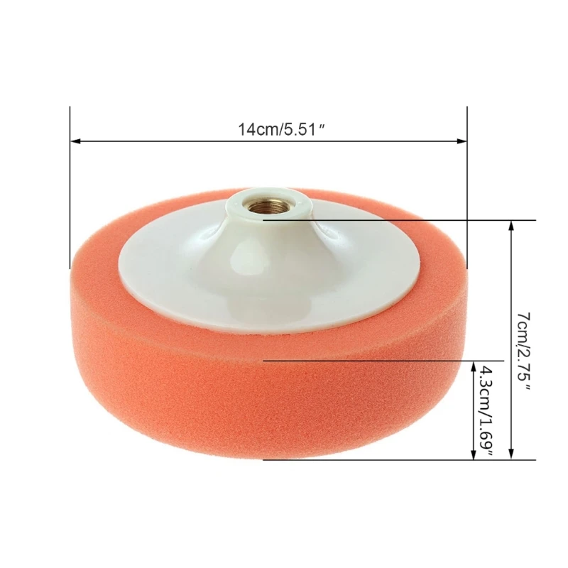 6 pulgadas 15cm Auto abrillantado para coche almohadilla pulido esponja rueda encerado naranja