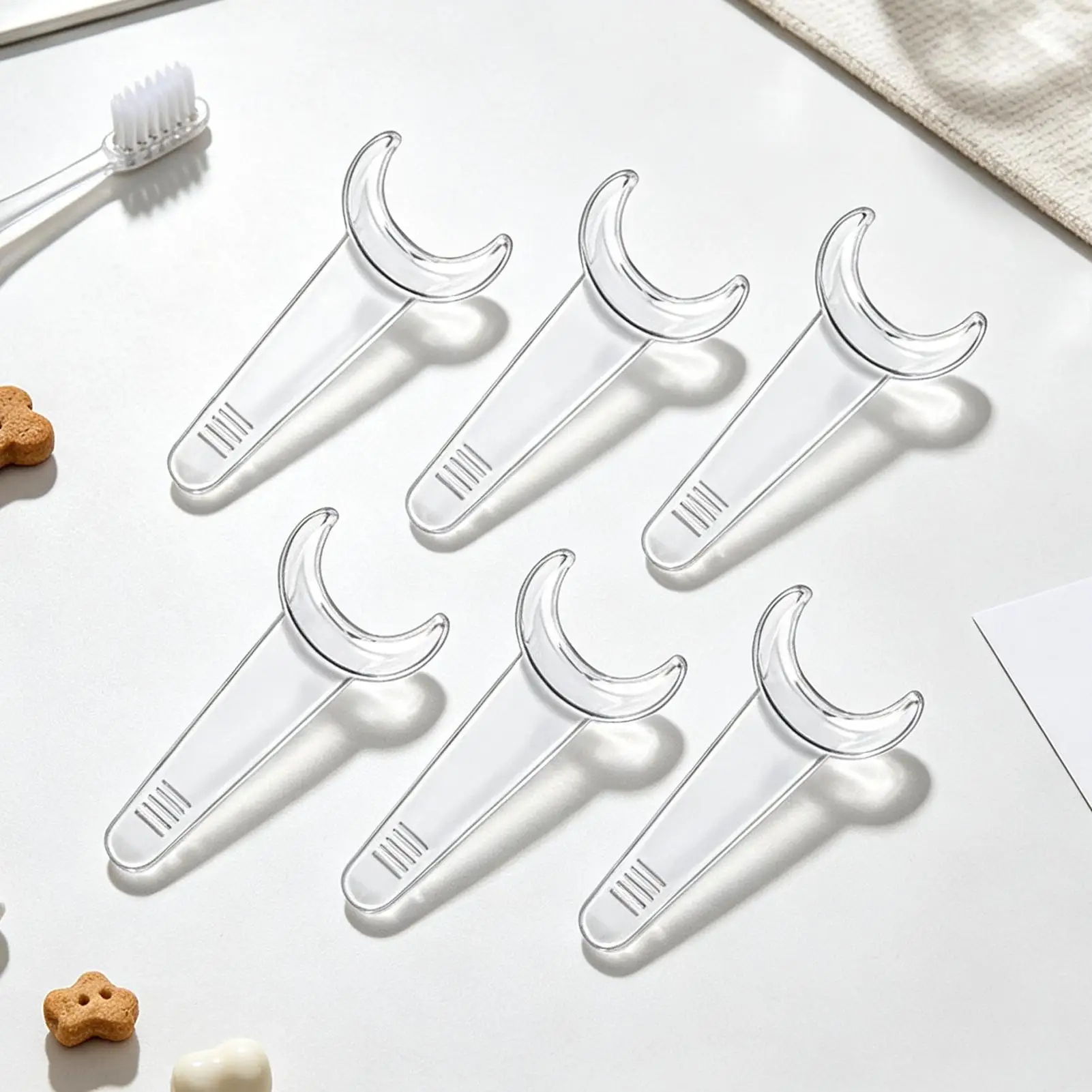 Transparent Reusable T Shaped Mouth Opener 6Pcs Dog Teeth Cleaning Helper Set Suitable For Dogs Cats Pet teeth Care Tools