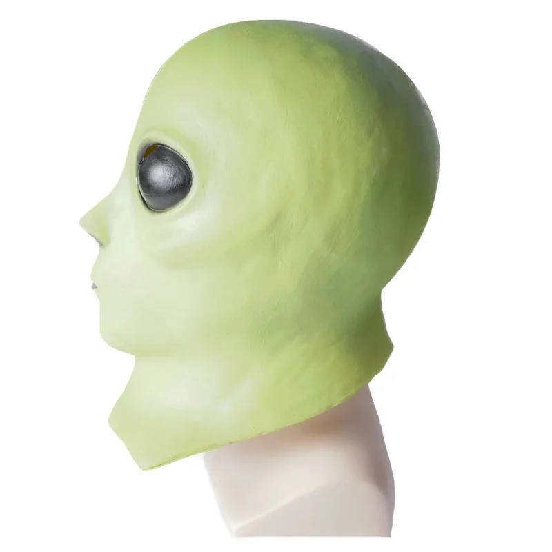 Green Alien Mask Gray UFO ET Halloween Masks Scary Cosplay Full Head UY1518