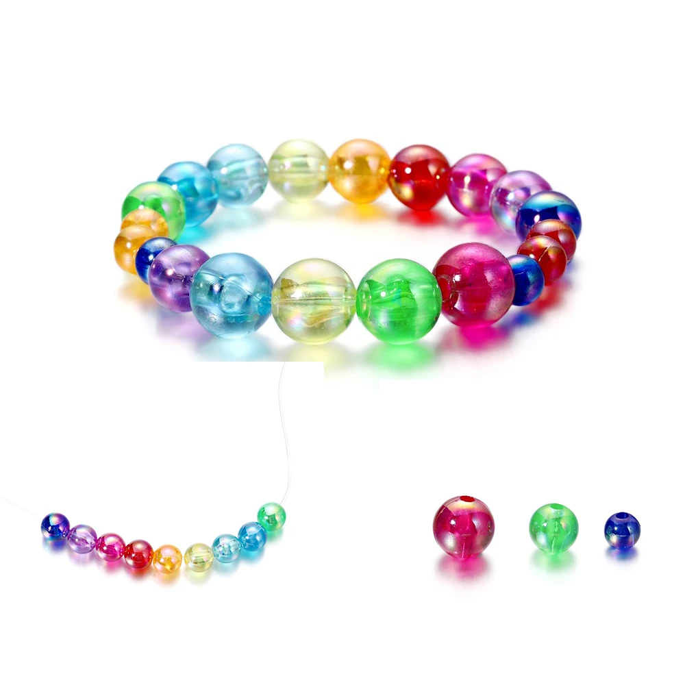 50/100Pc 6-10mm Colorful Imitation ABS Pearl Bead Round Loose Spacer Bead Earring Necklace For DIY Jewelry Craft Making Supplies