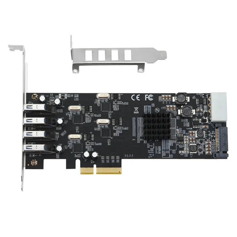 Scheda di espansione PCIe USB 3.0 a 4 porte Scheda adattatore PCI Express da 20G PCI-E a 4 canali Scheda riser USB 3.0