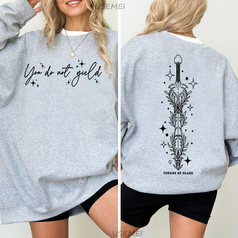 Je Geeft Geen Troon Van Glazen Sweatshirts Met Licentie Sarah J Maas Merchandise Hoodies Harajuku Pullover Sweatshirt Kleding