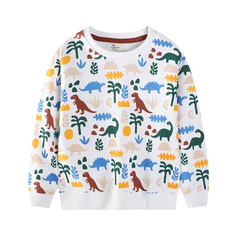 

25Autumn New Children's Dinosaur Sweatshirt Boys and Girls Round Neck Pullover Long Sleeve Top Wholesale