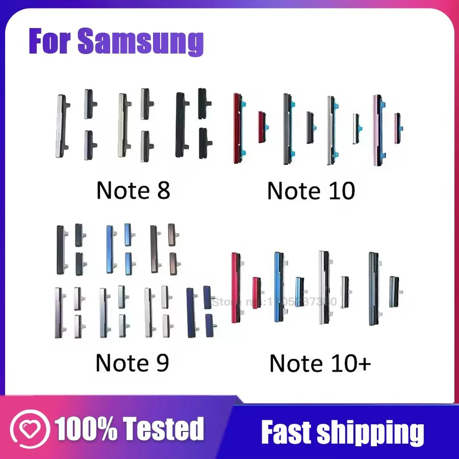 Note 8 9 Power Volume Side Button Key Replacement Part For Samsung Note8 Note9 Note10 Plus Volume Button + Power ON/OFF Repair