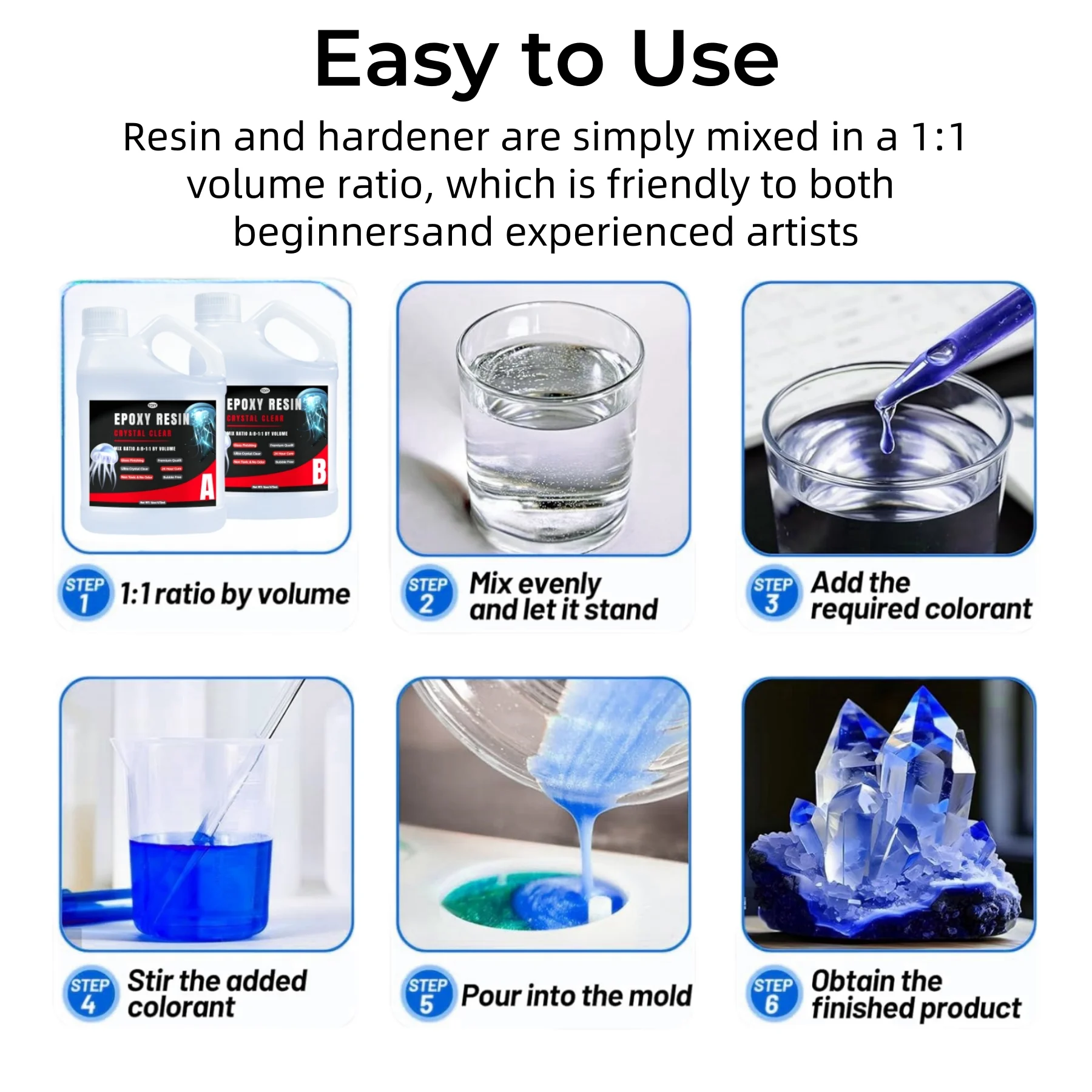 Clear Epoxy Resin 32oz Bubble Free Fast Cure High Durability for DIY Art Jewelry  Scratch Yellowing Resistant with Smooth Finish
