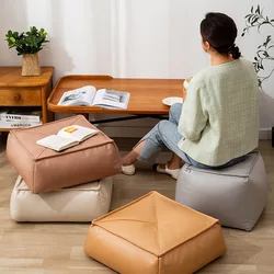 Styl japoński Futon unfaszerowany marokański obicia na poduszki PU Leather pufa Craft Ottoman poduszka do medytacji do okna Decor