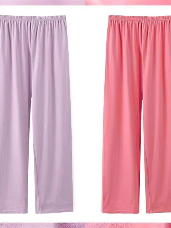 Pantaloni Sp in seta di cotone da donna Pantaloni larghi a gamba larga Pantaloni da casa casual Estate sottile Versatile Traspirante Comodo Sle coreano