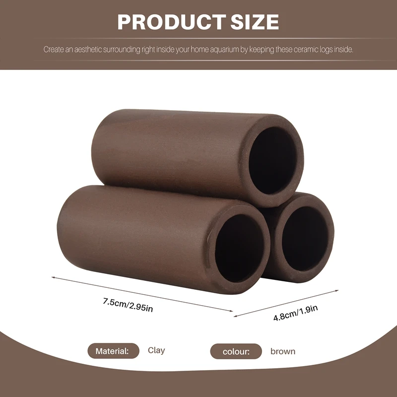 ملاجئ من السيراميك البني لتربية الجمبري ، كهف الاختباء ، أنبوب التكاثر ، 3 *