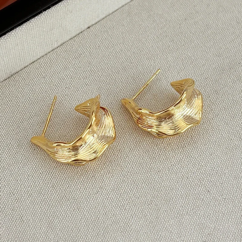 حقيقي 925 فضة 18K الذهب غير النظامية هندسية وأقراط للنساء الحد الأدنى غرامة مجوهرات خمر اكسسوارات #5