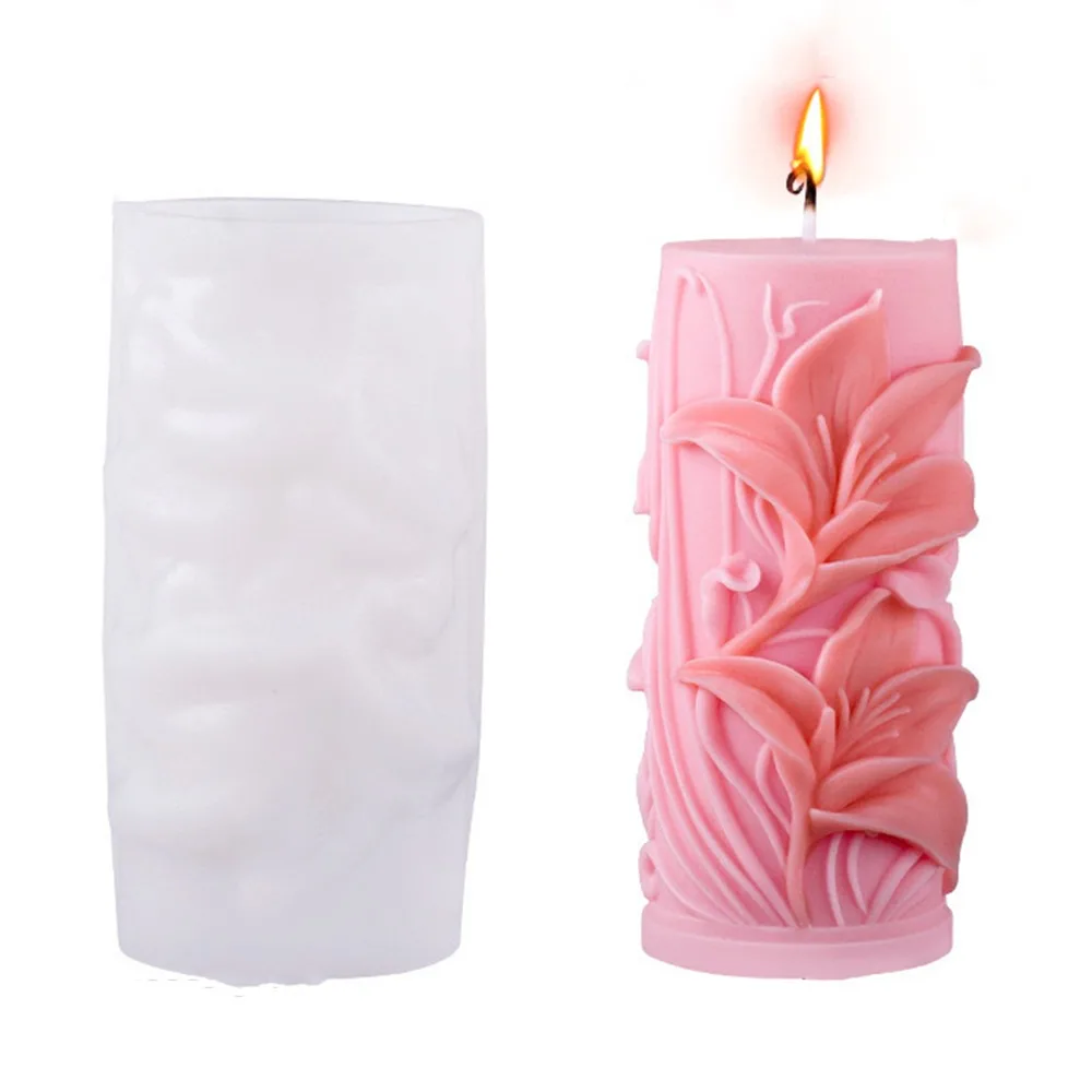 

Non-Stick Candle Silicone Mold Flexible 3D Carved Pattern Aromatherapy Mold DIY Resin Crafts Blossoming Flower