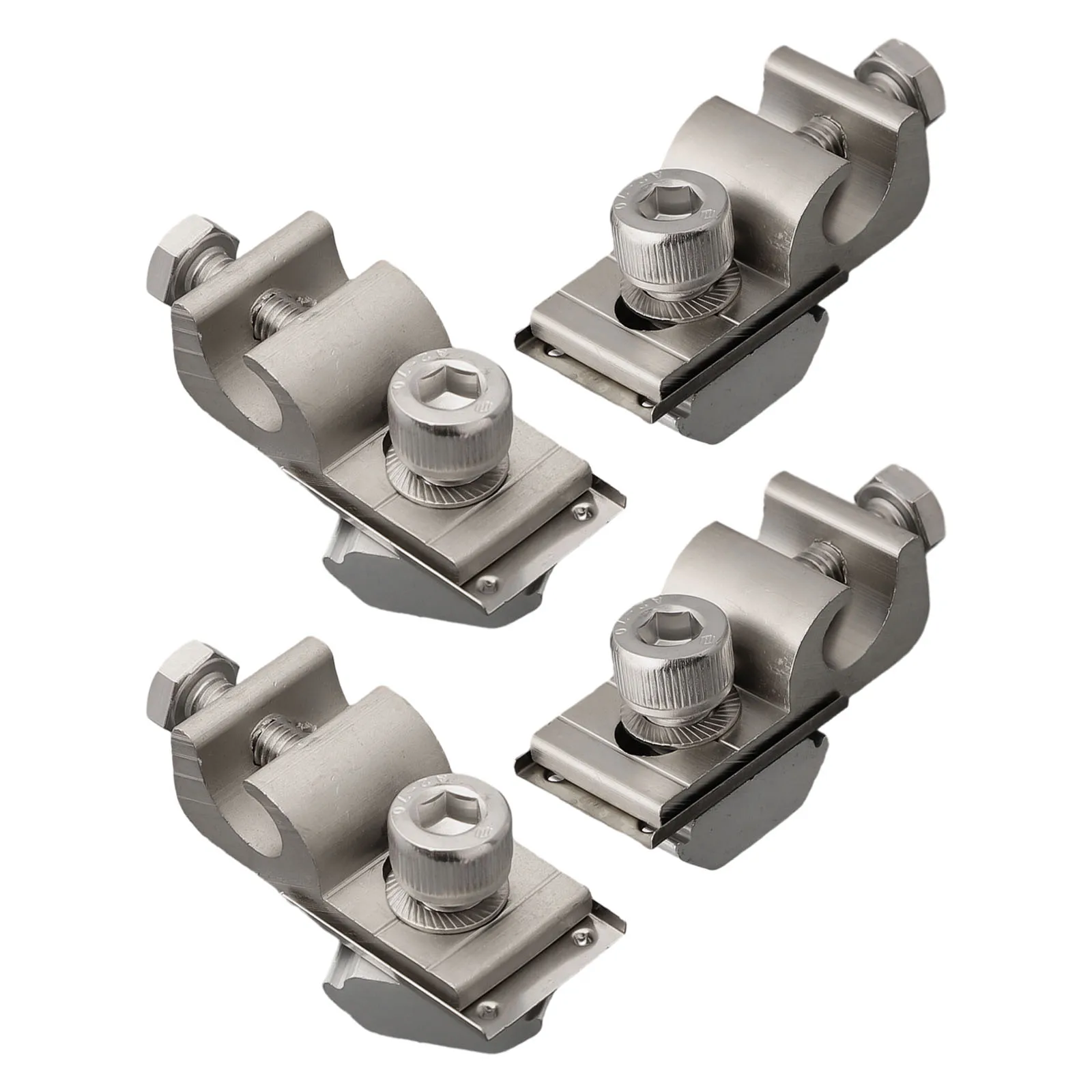 4 قطعة لوحة طاقة شمسية الأرض التأريض العروة الضوئية تصاعد قوس المشابك الألومنيوم لوحة طاقة شمسية التأريض كليب #2