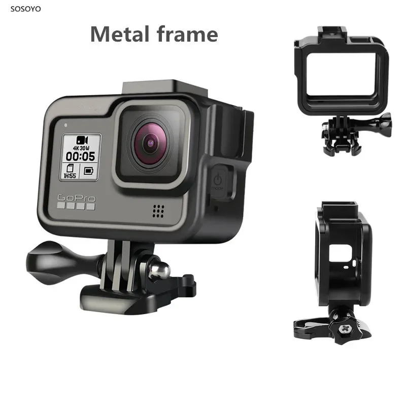 Aluminum Protective Frame Case Anti-falling Border Black frame Housing For GoPro Hero 8 Black Action Camera Accessories