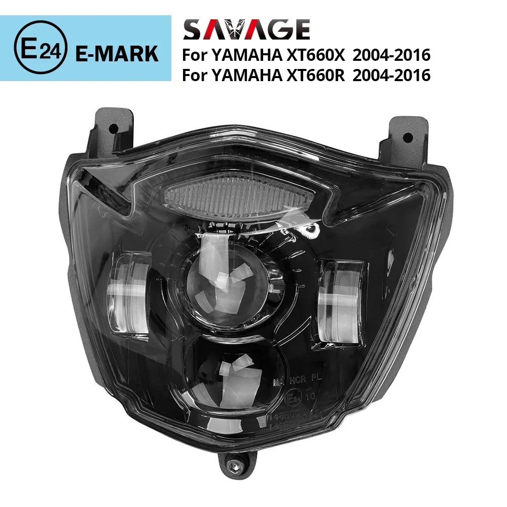 E24 Motorcycle Headlight For YAMAHA XT660X XT660R 2004-2016 XT660 X/R LED Light Headlight Assembly Upgrade Headlamp Front Lamp