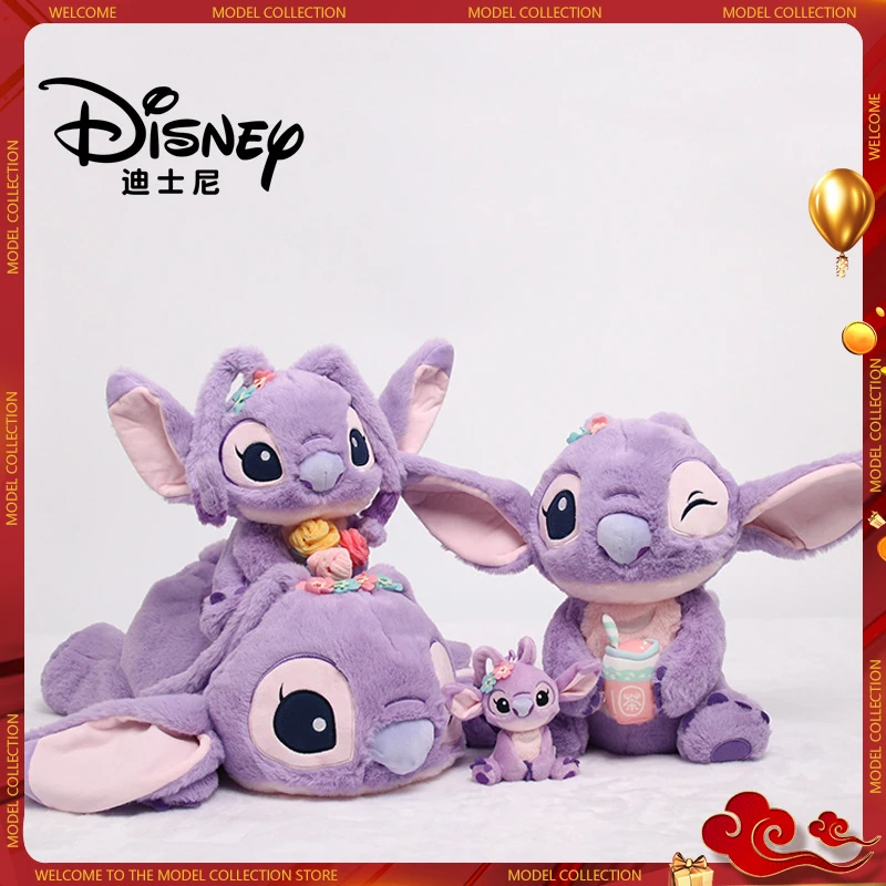 

Disney Authentic Lilo & Stitch Angel Doll Plush Toy Purple Lavender Messenger Bag Angel Plush Toy Christmas Gift