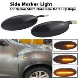 1Pair Car LED Dynamic Side Marker Turn Signal Light For Nissan Qashqai J10 X-trail T31 Cube Juke Leaf Micra K13 Note E11 NV200