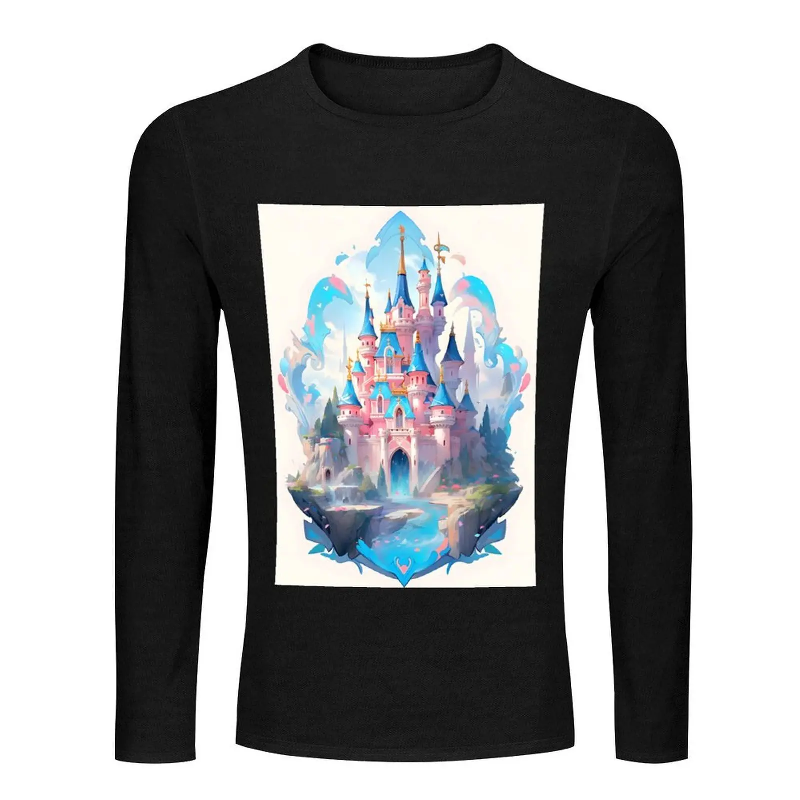 fairy tale castle in paris Long T-Shirt shirts graphic tees tshirts for men