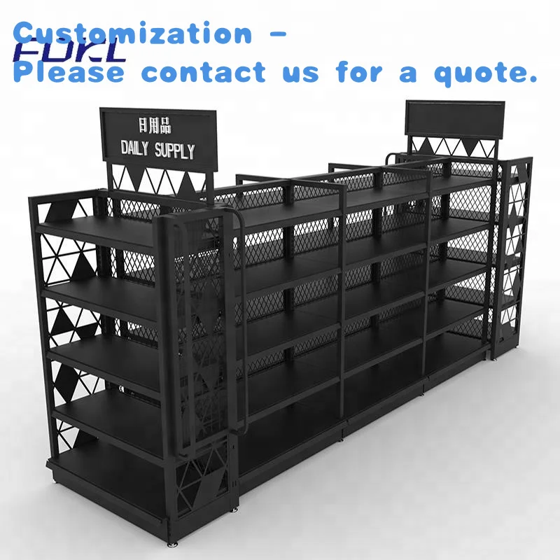custom.Good Quality Modern Retail Store Metal Cosmetic Supermarket Gondola Shelf Display Rack