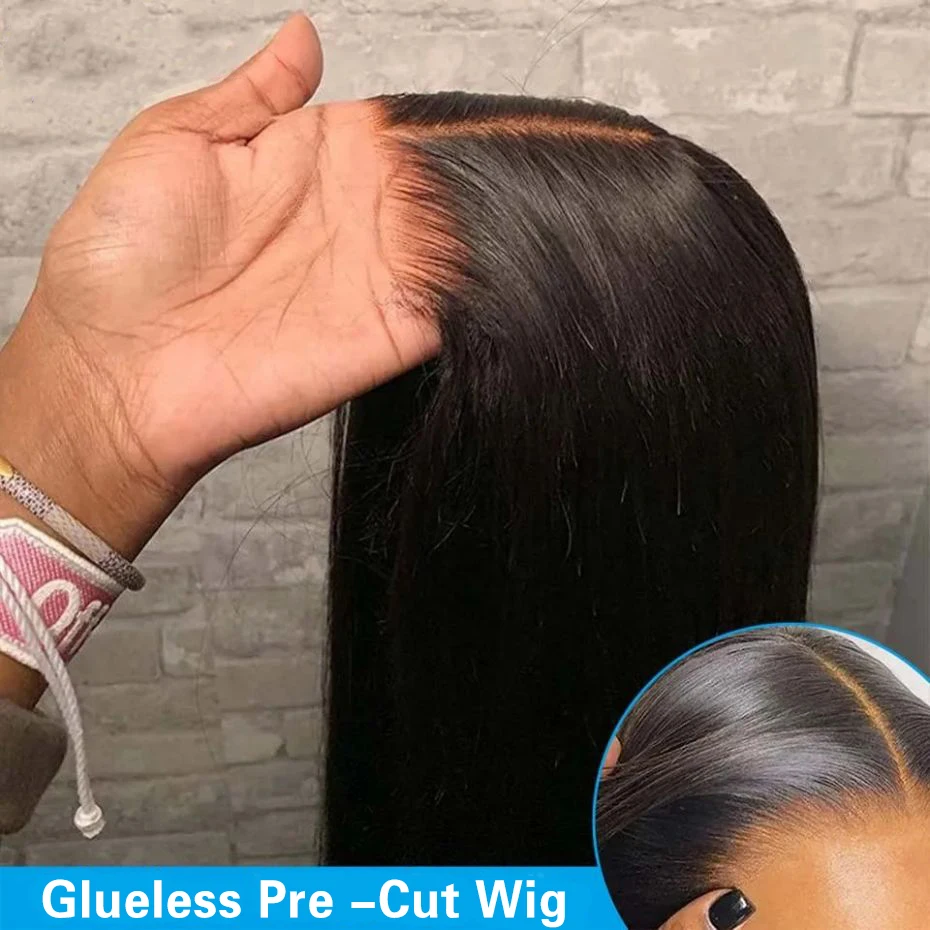 100% Human Hair New Glueless Wig Straight 13x4 13x6 Hd Transparent Lace Front Wigs Brazilian Remy Pre-Cut 5x5 Lace Closure Wig