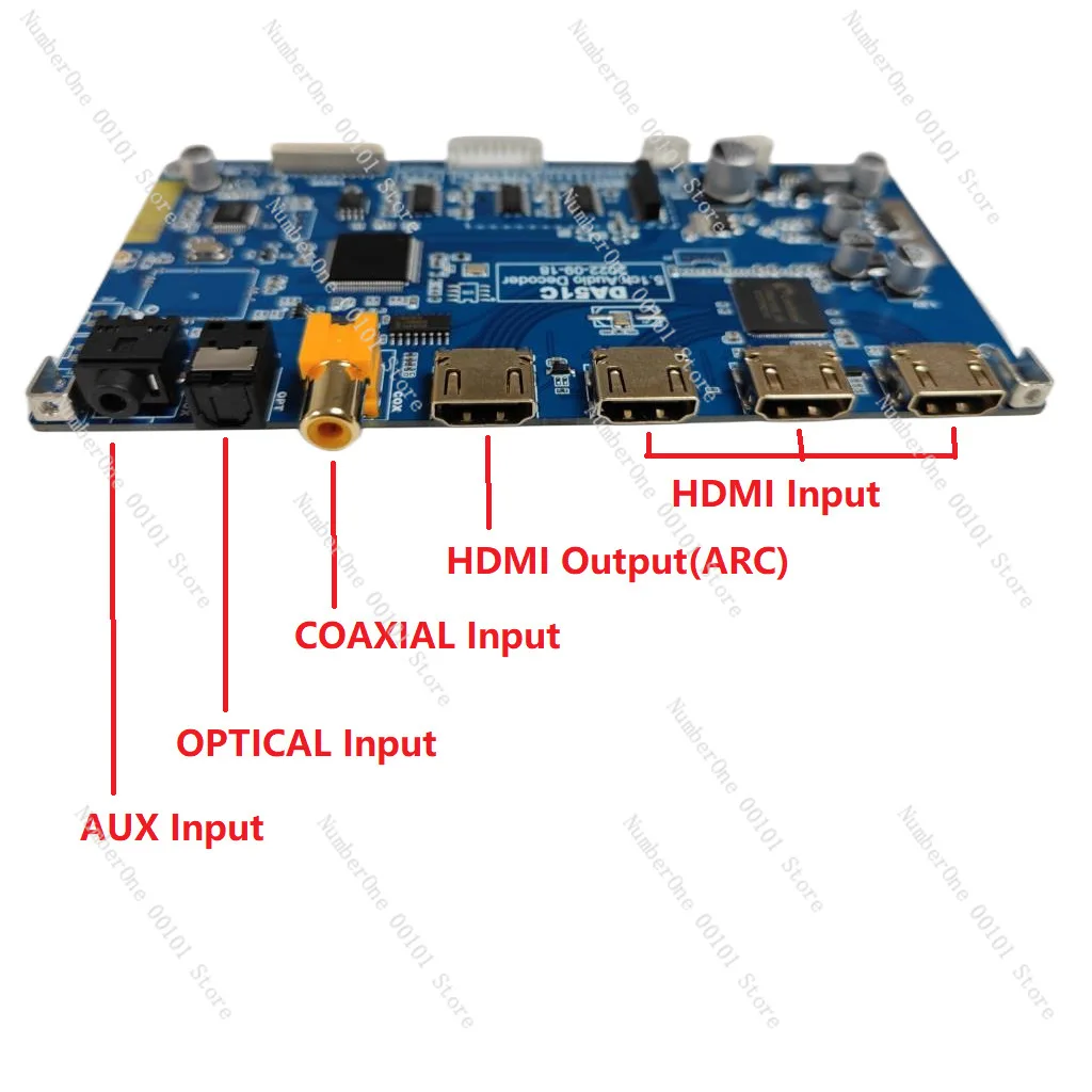 DTS Dolby 5.1 channel audio decoding board solution DIY Bluetooth receiver HDMI fiber coaxial DSD multi-interface