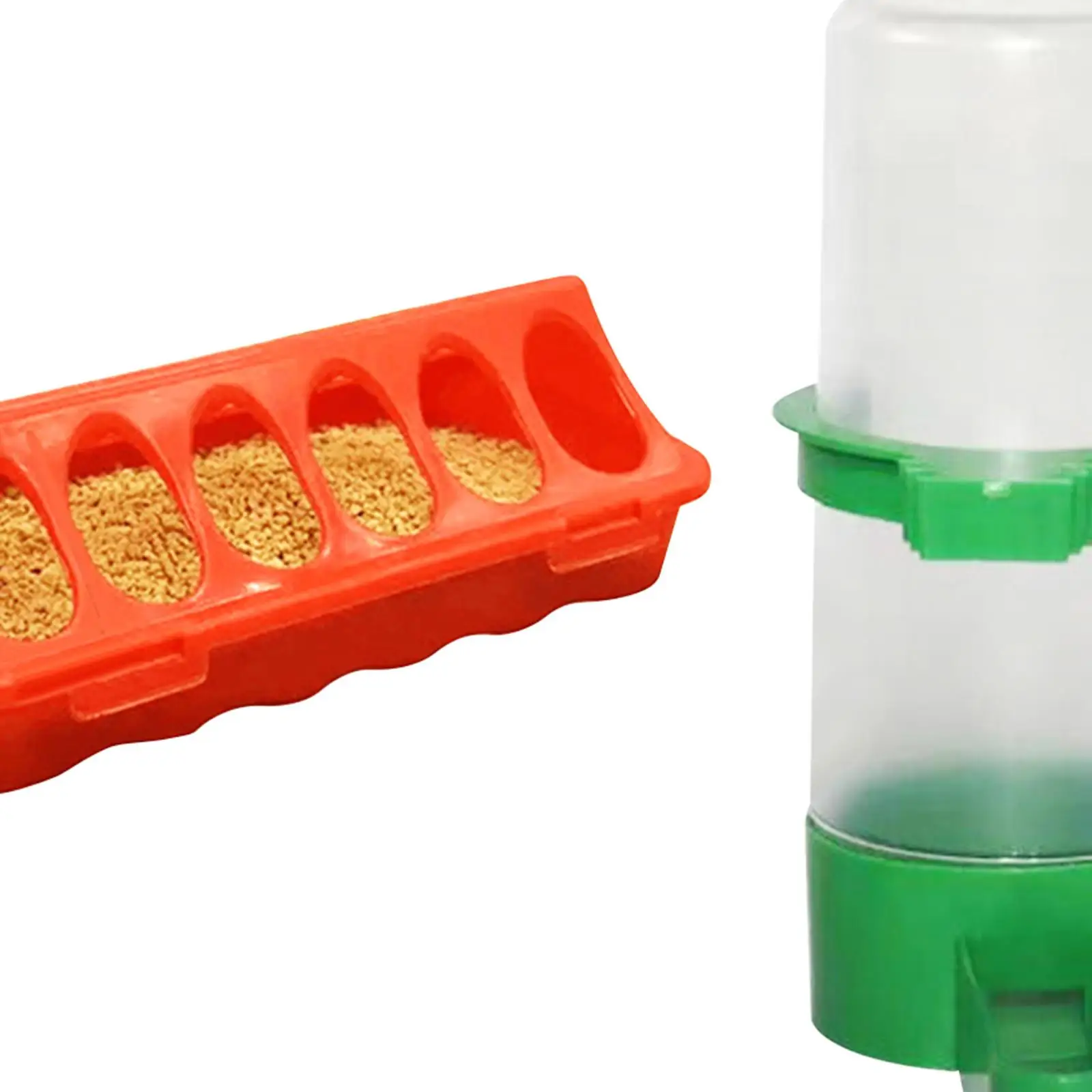 

Food and Water Feeder Set Cage Hanging Poultry Water Leakproof for Duck