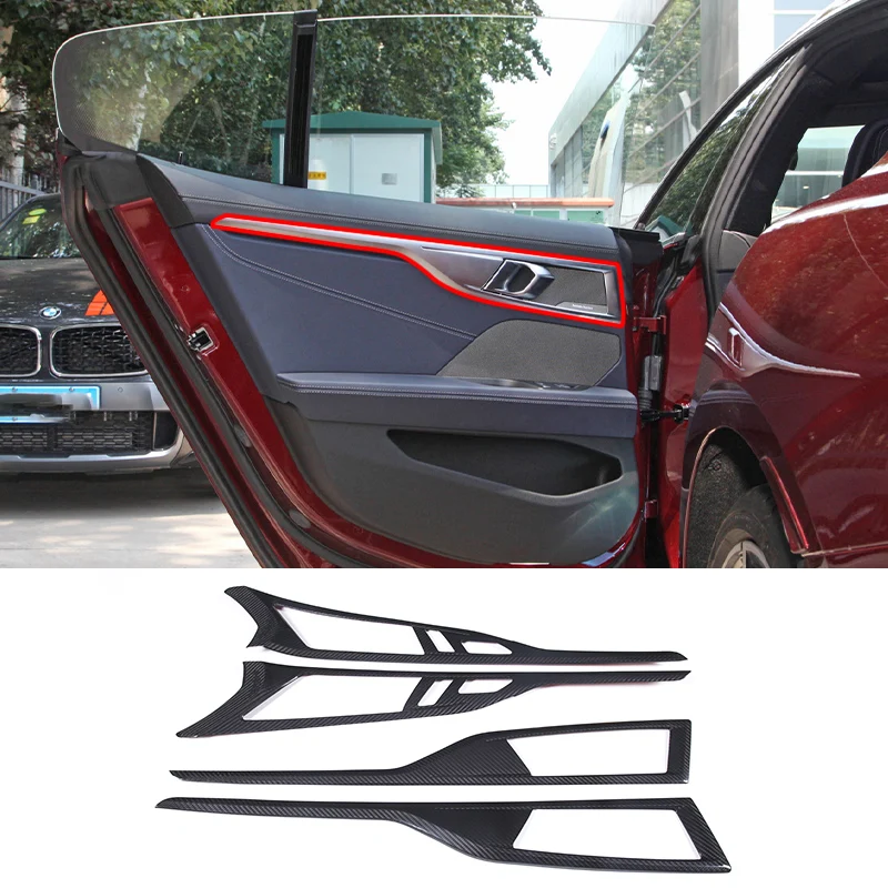 

For 2019-2022 BMW 8 Series G16 Real Carbon Fiber Car Modeling Car Interior Door Panel Decorative Strip Sticker Car Accessories