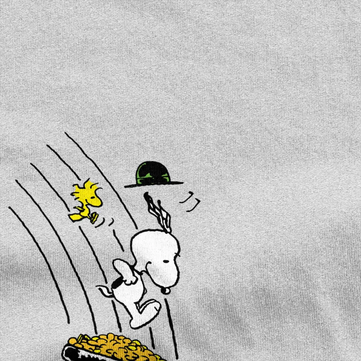 Fun Snoopy Woodstock Feeling Lucky ShirtS Merchandise for Men Women 100% Cotton Casual Peanuts Comic T shirt