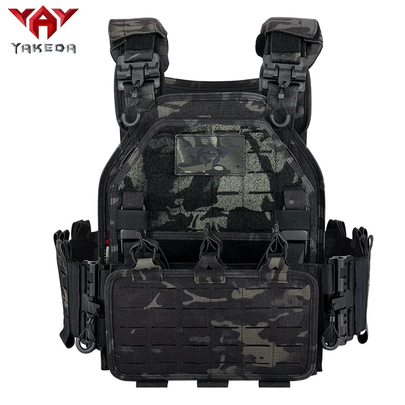 YAKEDA lekki uchwyt na płytkę bojową z mechanizmem szybkiego uwalniania 1000D nylon Molle Chaleco Tactico kamizelka taktyczna czarna