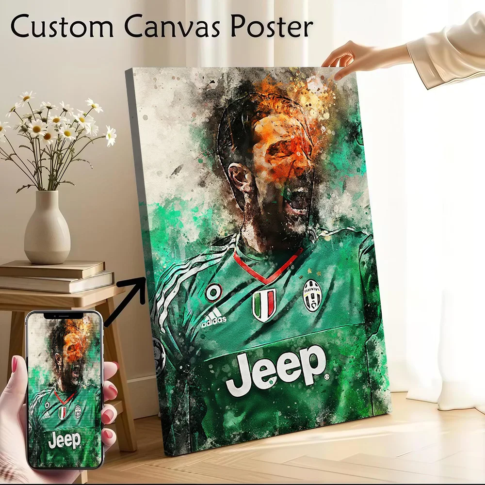 Gianluigi Buffon Canvas Poster Customizable Printed Canvas Painting Wall Art for Fans Home Decorations Living Room Decoration
