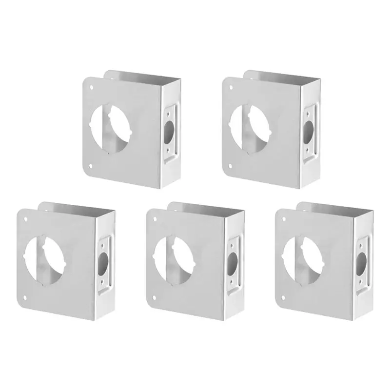 

【CYBER MONDAY】5X New Locking Door Reinforcement Plate 2-1/8 Inch Single Hole 2-3/8 Inch Back Plate Hole Door Reinforcement Repai