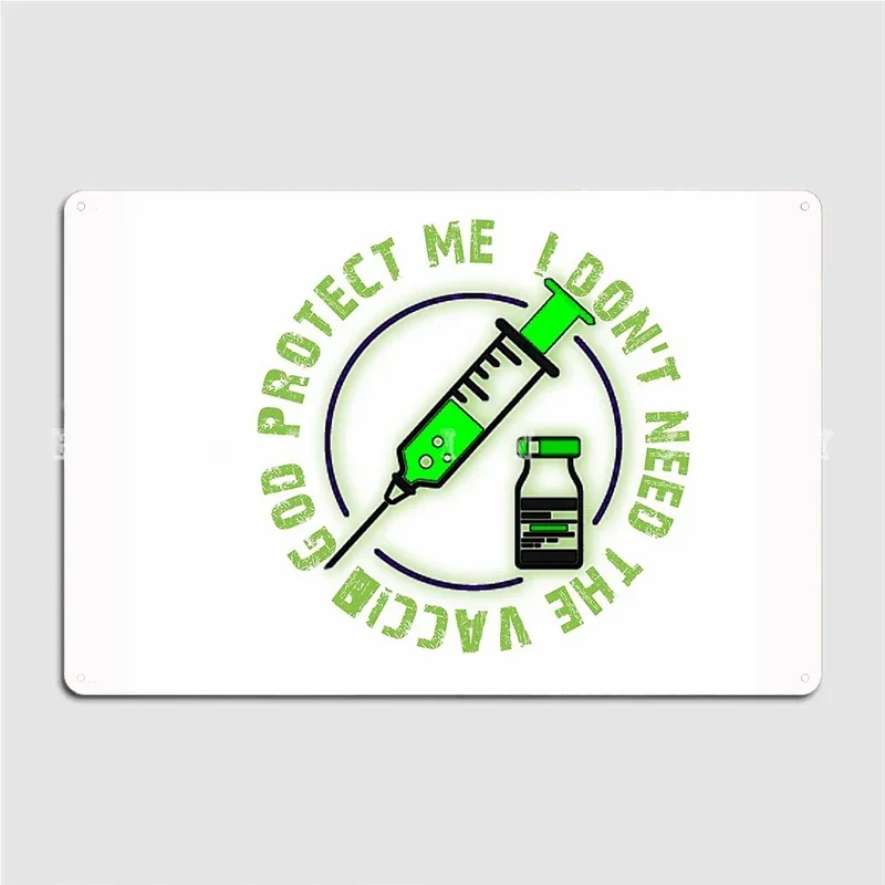 Not A Vaccine Poster Metal Plaque Wall Pub Wall Create Mural Painting Tin Sign Posters