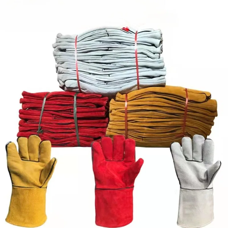 

Welding Gloves Leather Work Fire/Heat Resistant Welding Gloves Wood Log Burner Safety Gloves For Mig Tig Stick Forge BBQ Grill