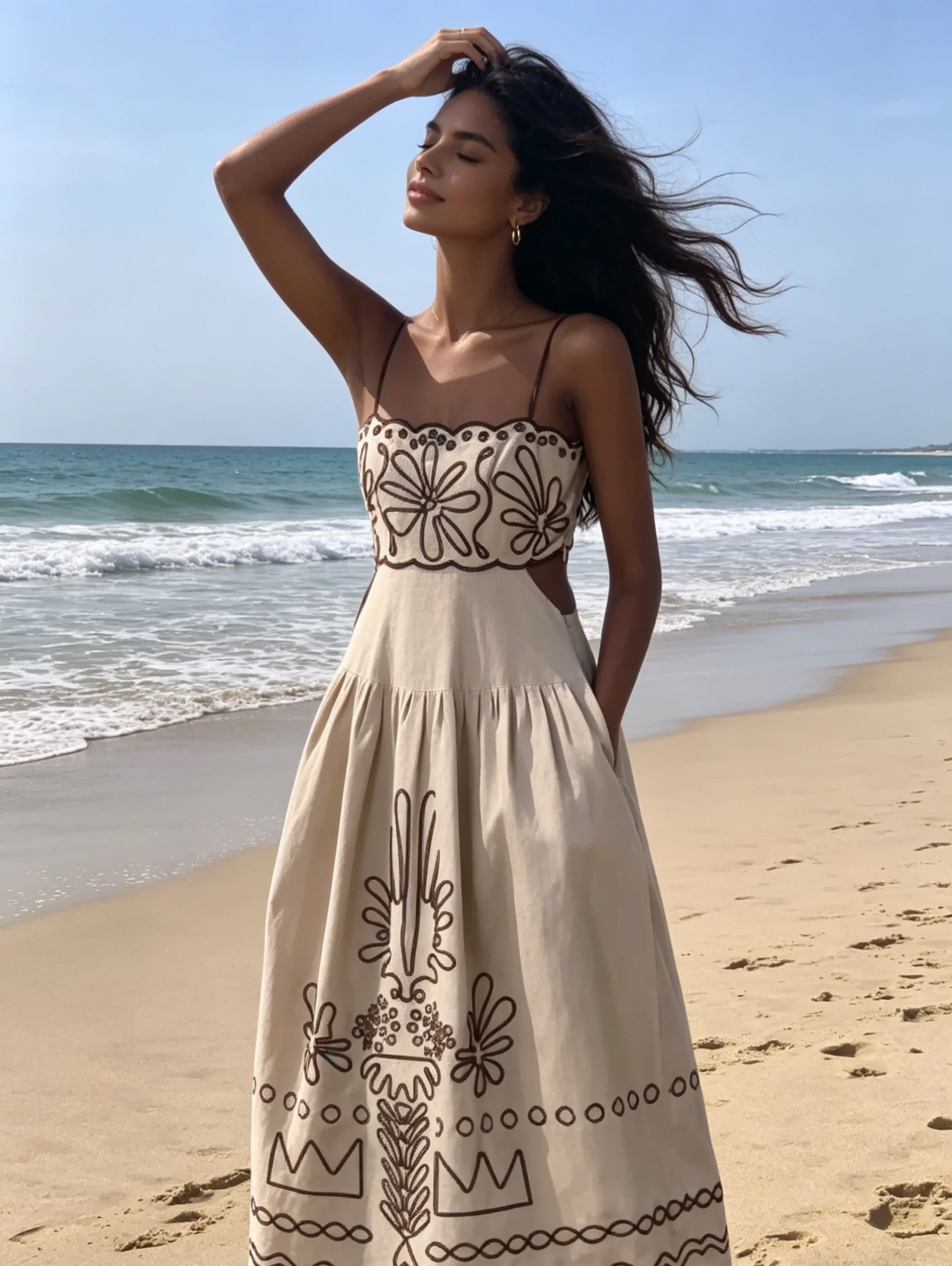 Siren Chic Frühling Sommer Neuerscheinung GY25099 Damen Mode Bedrucktes Großes Swing A-Linien-Kleid Elegante Freizeitkleider