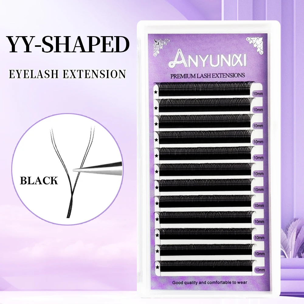 ANYUNXI YY Shape Eyelash Extensions Two Tip Eyelashes Brazilian Volume Fan Lash High Quality Natural Lashes Profession Cilios YY