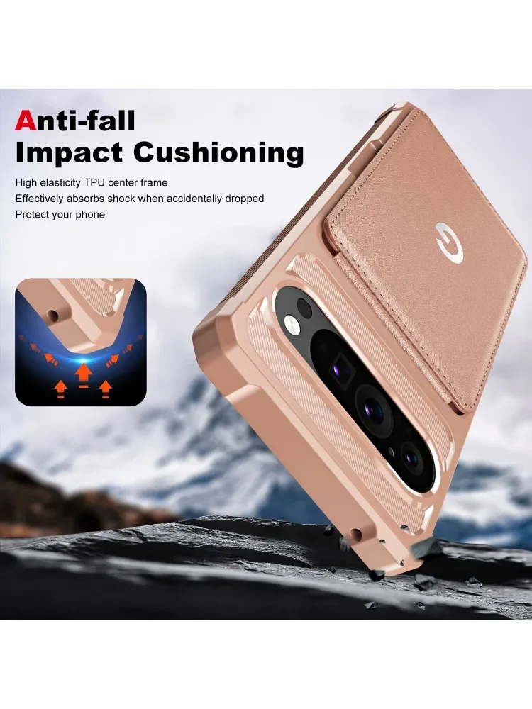 High-end lederen flip-vouw portemonnee telefoonhoesje voor Google Pixel 10 9 Pro XL 10A 9A 8A 7A 8 7 met kaarthouder slot anti-drop cover - afbeelding 2