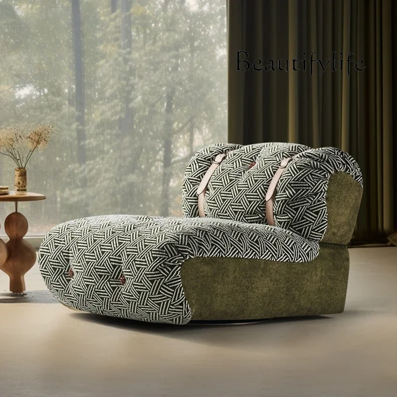 

muebles para hogar American Retro Single Sofa Modern Minimalist Living Room Fabric Craft Sofa Recliner Balcony Swivel Chair