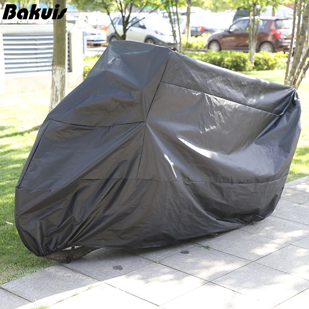 

Motorcycle Cover Waterproof All Season Dustproof UV Protection Motorbike Cover Black Colors