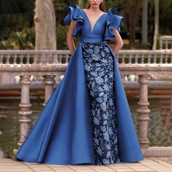 Elegant Long Evening Dresses for Women Satin Floor-Length Mermaid Sweep Train Prom Party Gala Special Events Dance Dress 2023