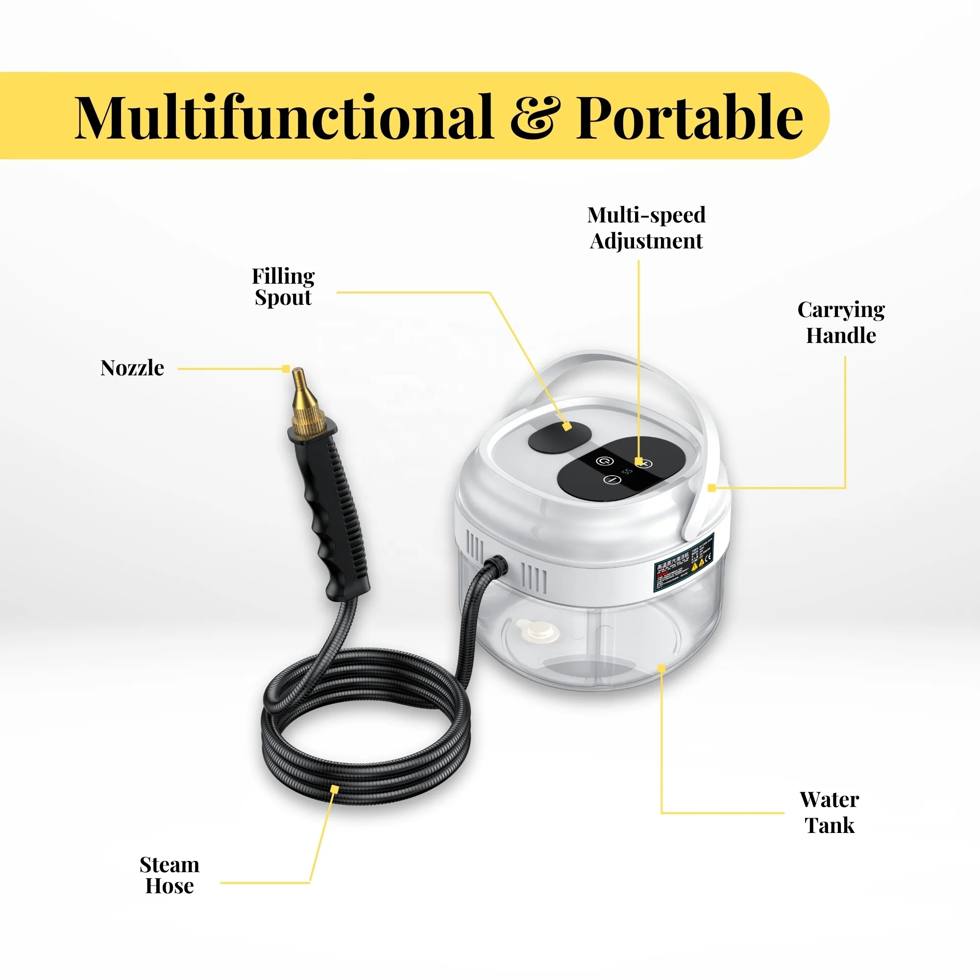 2025High-Temperature 1500ML Kitchen Hood Steam Cleaner Pressurized Handheld for Home Cleaning for Household Use - Image 4