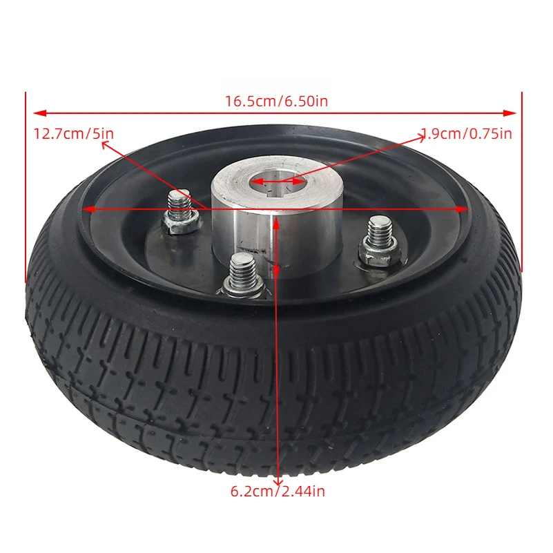 NEW 165x55 solid tire with wheel hub keyway, not afraid of punctures, used for lawn drilling/weeding machines