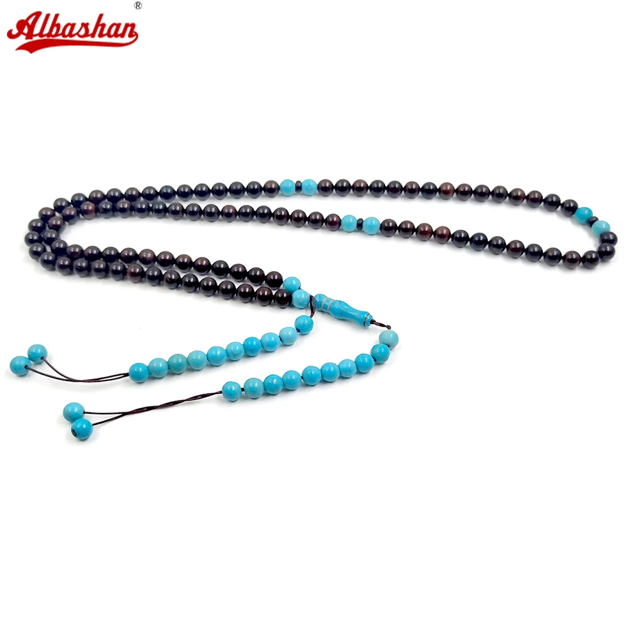 2026 new Tasbih Natural kuka misbaha with turquoise stone 99prayer beads Eid Adha gift arabic fashion accessories on hand