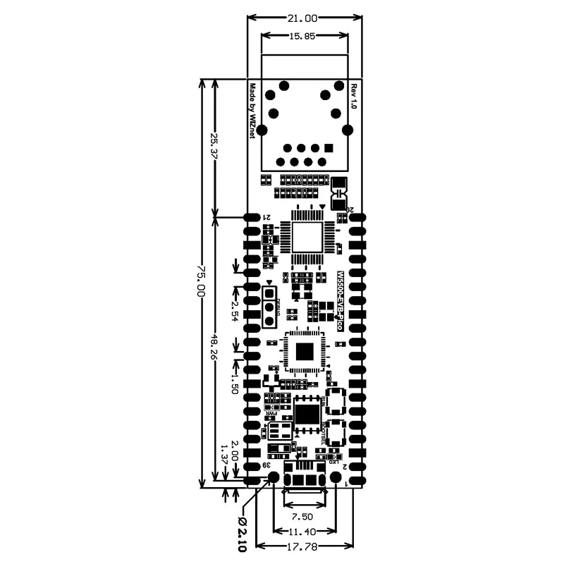 W5500-EVB-Pico Ethernet-Modul Hardware-Protokoll Stack Routine reich an RP2040