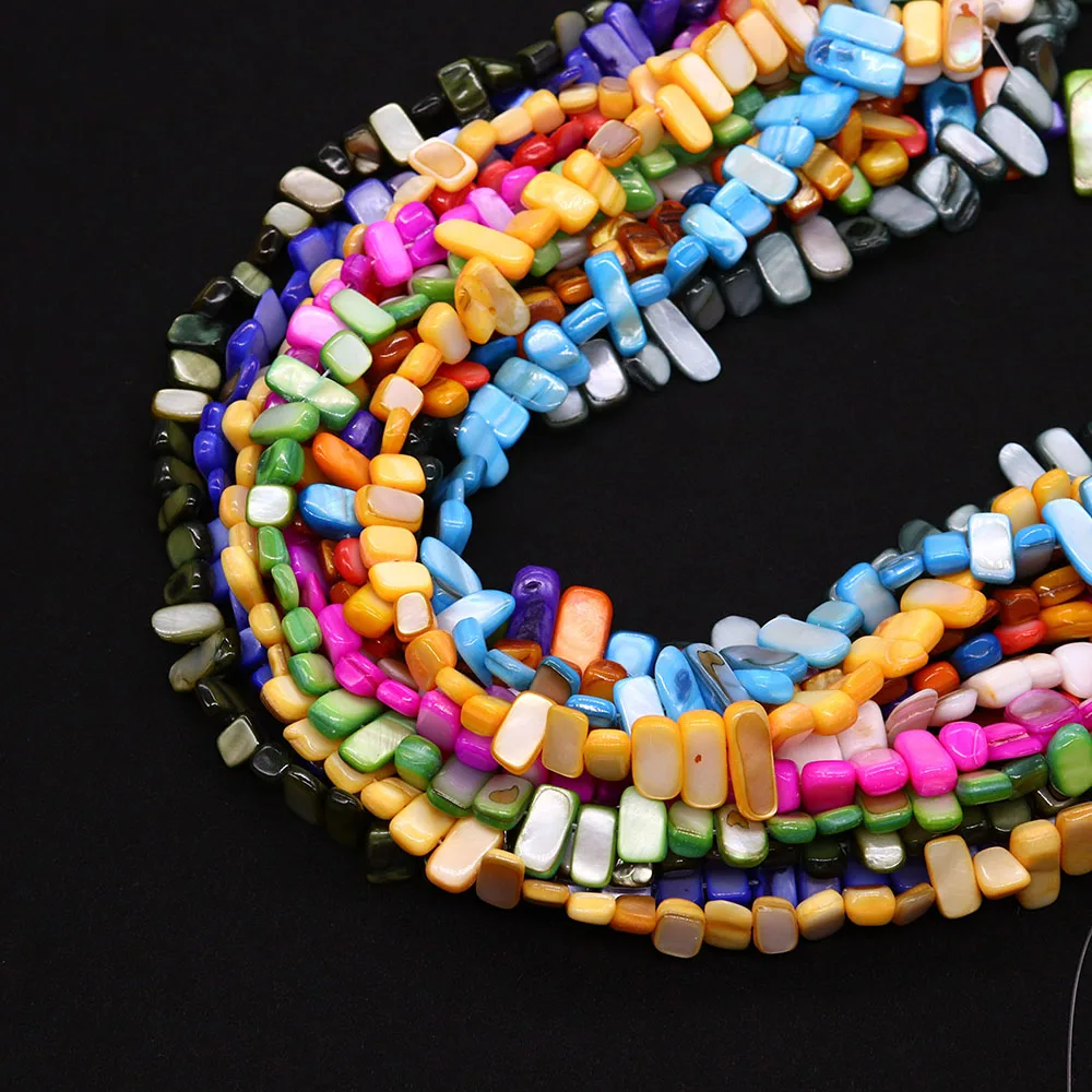 

Natural Freshwater Shell Dyed Irregular Bead 9-15 Mm Color Straight Hole Loose Bead For DIY Creative Necklace Bracelet Jewelry