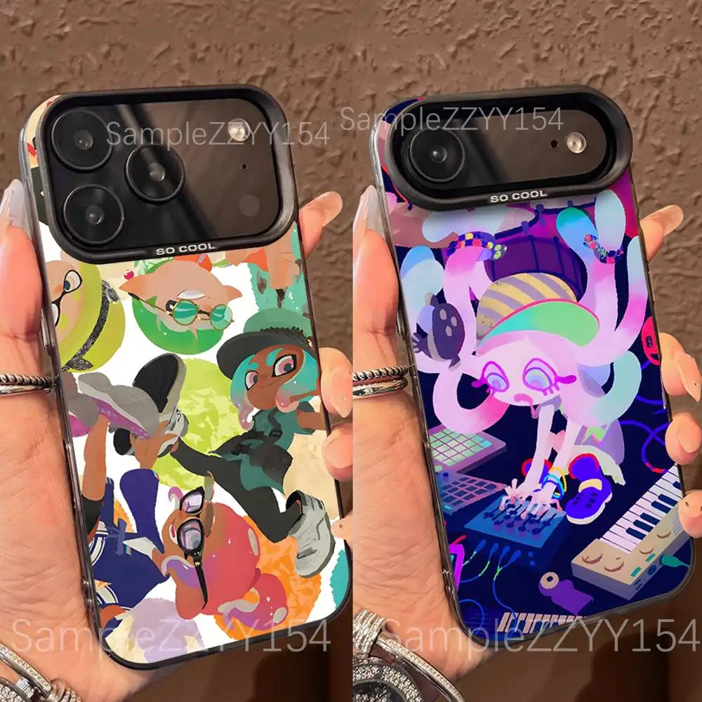 

S-SplatoonS Game Phone Case For iPhone 17,16,15,14,13,12,X,8,Pro,Max,Plus,E,SE4,Air,Mini Black IMD Matte