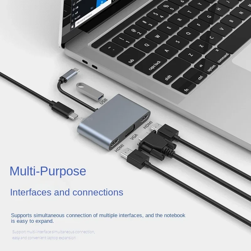 

MST 5-in-1 Multi-function Dock 4K Support Dual Display USB-C To HDMI/VGA Converter
