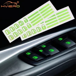 Pegatinas luminosas para interruptor de ventana de coche, calcomanías fluorescentes con botón brillante nocturno para Toyota Camry Mitsubishi Benz Hyundai Kia