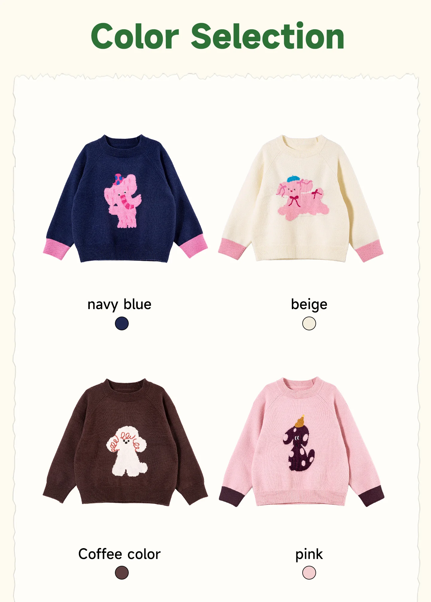 Amila 2026 Herbst Neuer Kinderpullover aus Wolle mit Raglanärmeln, Cartoon-Motiv mit niedlichen Haustieren, modisch, lässig, bequem, für den täglichen Gebrauch, Langarm-Oberteil – Detail 7