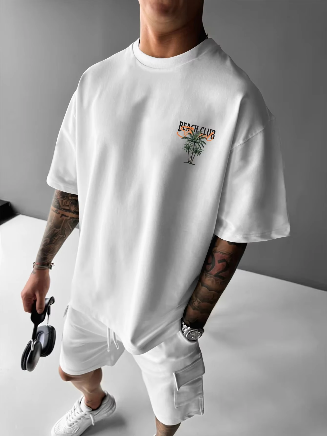 California Beach Club Palm Tree Print on Premium Soft Cotton Men's and Women's T Shirt Perfect for Summer Tropical Casual Style