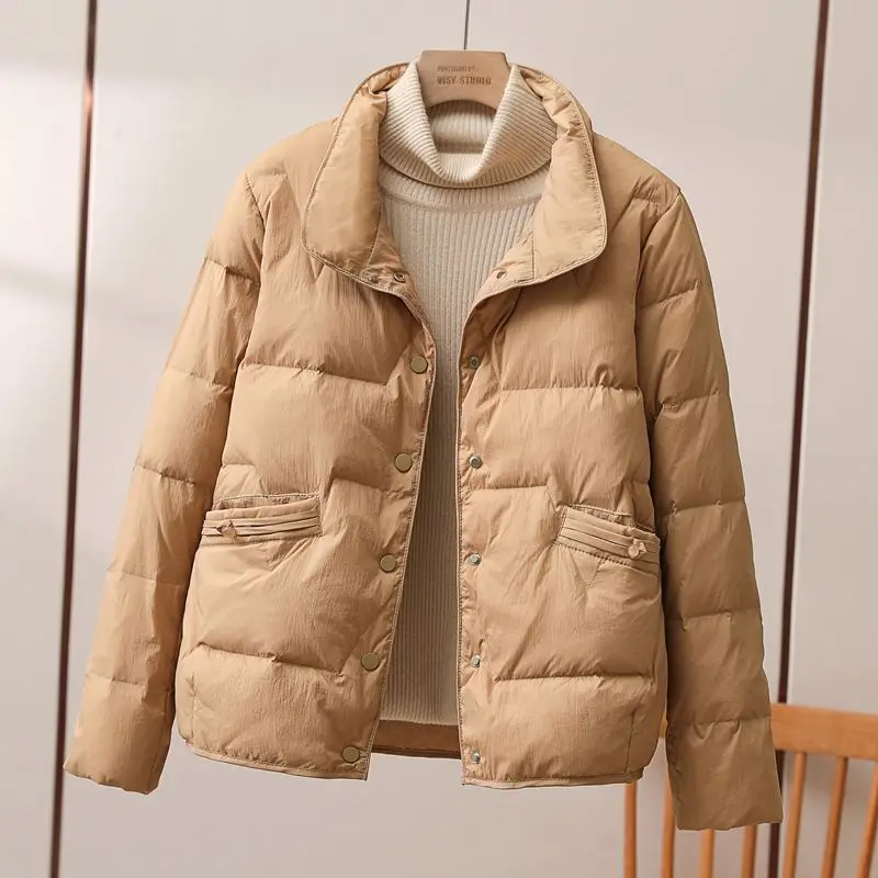 Women Korean Thick Warm Down Cotton Puffer Jacket Long Sleeve Hooded Parka Winter Coat Pockets Solid Plus Size Loose Overcoat