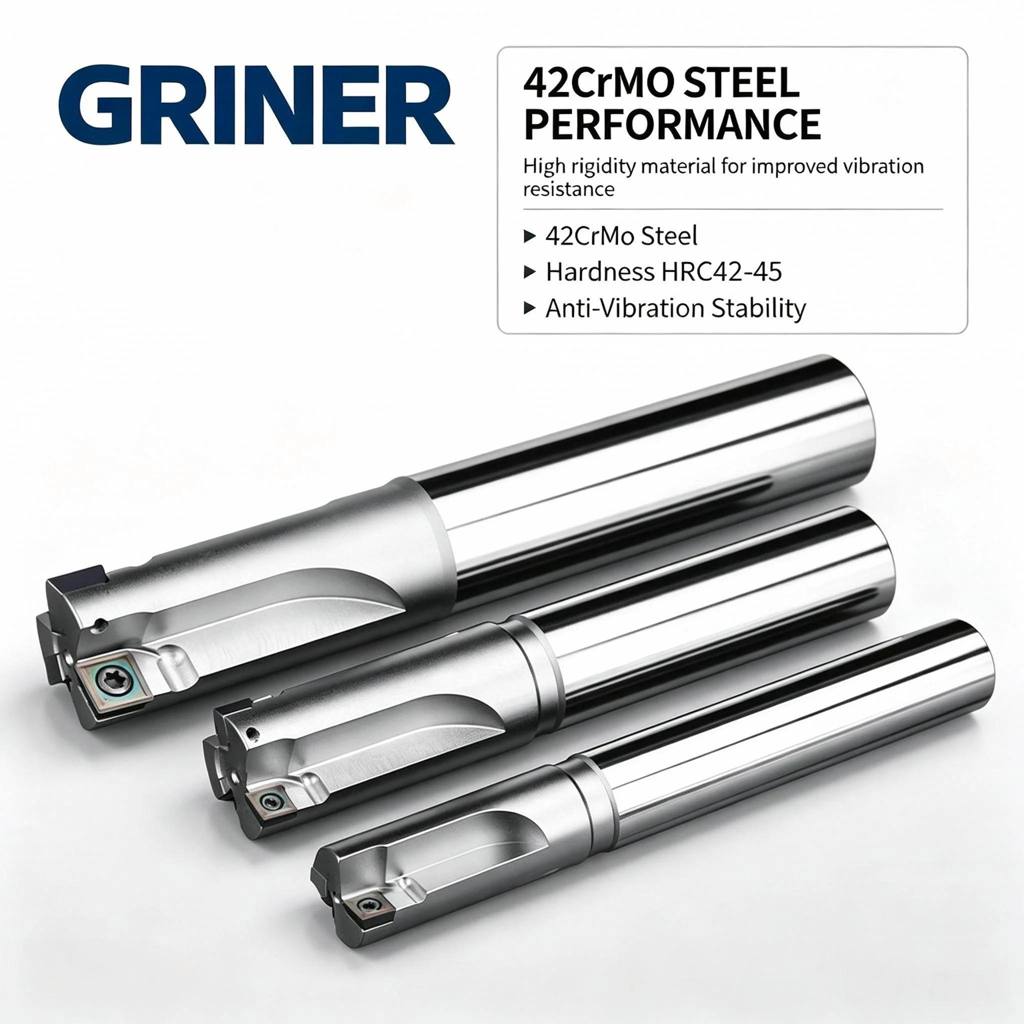 GRINER HMEF Countersink Spot Face Milling Tool Holder, Indexable Counterbore Cutter Bar for CNC Screw Hole Chamfering